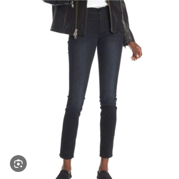 FRAME Le Skinny de Jeanne Mid Rise Dark Wash Blue Denim Jeans Minimal Chic 27 - Picture 12 of 13